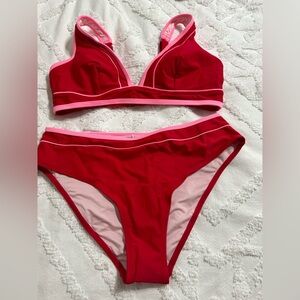 CUPSHE red and pink bikini.
